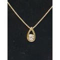 14ct Yellow gold chain with a diamond pendant