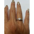 Platinum (10 grams) diamond engagement ring c/w 1/2 eternity band to match and valuation cert