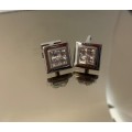 Stainless Steel Cufflinks with cubics