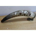 Collectible decorative carved design Cow horn