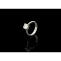 9ct (3grams) White Gold Round Brilliant Diamond M I2 Ring with GIA Cert