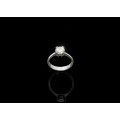 9ct (3grams) White Gold Round Brilliant Diamond M I2 Ring with GIA Cert