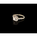 1.9 grams 9ct Rose Gold 045 Cushion Cut Morganite Halo Engagement Ring