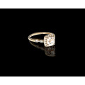 1.9 grams 9ct Rose Gold 045 Cushion Cut Morganite Halo Engagement Ring
