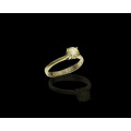 9ct (1.5grams) Yellow Gold 0.57ct Round Brilliant Diamond Fancy Yellow SI2 Ring with GIA Cert