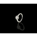 9ct (2.4grams) White Gold Round Brilliant Diamond with Halo smalls on either side of the band