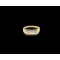 2.9gr 9ct Yellow Gold with 9 x 0.01ct Round Diamonds I/J VS/SI men`s Ring