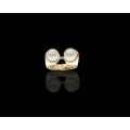 9ct (5.5gram) Yellow Gold 2x Pearls Coctail Ring