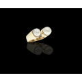 9ct (5.5gram) Yellow Gold 2x Pearls Coctail Ring