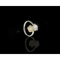 18ct (3.4grams) White and Yellow Gold Ring with Round Brilliant small diamonds in the center