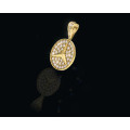 18ct (7.5 grams) Yellow gold and Cubic Zirconias Mercedes emblem pendent