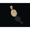 18ct (7.5 grams) Yellow gold and Cubic Zirconias Mercedes emblem pendent