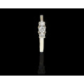 18ct (3.3grams) White Gold 1 x 0.20ct Round Brillant Diamond and 2 x 0.10ct Diamonds on either side