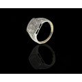 9ct (5.1grams) White Gold 0.001ct round brilliant diamonds with a pave setting ring
