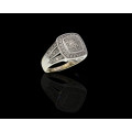 9ct (5.1grams) White Gold 0.001ct round brilliant diamonds with a pave setting ring
