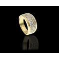 6.2gr 9kt Yellow Gold with a cluster of  0.01ct Round Brilliant Diamonds