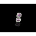 3.6 grams 18 carat White Gold Pink Topaz and Diamond Earrings