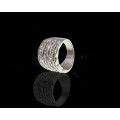 15.1 grams 18 carat Broad White Gold Diamond Half Eternity Ring