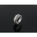 3.8 grams 9 carat White Gold Lace design Diamond Ring