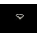 1.3 grams 9 carat White Gold Diamond Wishbone Ring