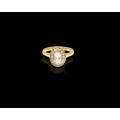 18ct Yellow gold (3.8gram)s ring with an oval Morganite and diamonds