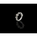 4.4 grams 18 carat White Gold Diamond Halo Link Half Eternity Ring