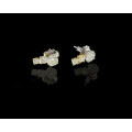 2 grams 9 carat Two Tone (White and Yellow Gold) Diamond Stud Earrings