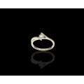 2.3 grams 18 carat White Gold Diamond Solitaire Cross Over Ring