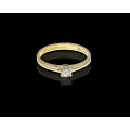 2 grams 9 carat Yellow Gold Diamond Solitaire Ring