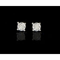 0.8 grams 9 carat White Gold Diamond Stud Earrings