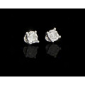 0.8 grams 9 carat White Gold Diamond Stud Earrings