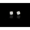 0.7 grams 9 carat White Gold Diamond Stud Earrings