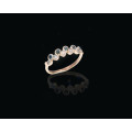 2 grams 9 carat Rose Gold Diamond and gem Stone Half Eternity Ring