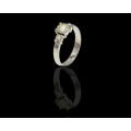 2.8 grams Palladium Diamond Trilogy Ring