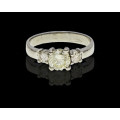 2.8 grams Palladium Diamond Trilogy Ring