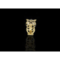 19 grams 18 carat Yellow Gold Diamond and Black Enamel Jaguar Ring