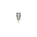 6.7 grams 18 carat White Gold Diamond and Sapphire Half Eternity Ring
