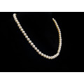 6.4 grams 9 carat Yellow Gold Pearl and Diamond Necklace
