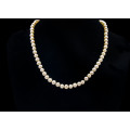 6.4 grams 9 carat Yellow Gold Pearl and Diamond Necklace