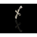 1.4 grams 9 carat White Gold Diamond Cross Pendant