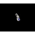 0.7 grams 9 carat White Gold Tanzanite and Diamond Pendant