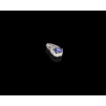 0.7 grams 9 carat White Gold Tanzanite and Diamond Pendant