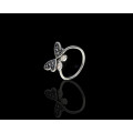 4.1 grams 18 carat White Gold, Butterfly White and Black Diamonds Set