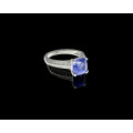 5gr 18ct White Gold, Tanzanite and Diamond Cocktail Ring