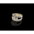 9.7 grams 18 carat White Gold Diamond Engagement Ring set