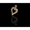 1.3 grams 9 carat Yellow Gold Cubic Zirconia Heart Pendant