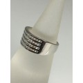 3.7 grams 9 carat White Gold, with Cubic Zirconias
