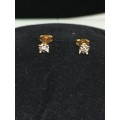 0.7 grams 9 carat Yellow Gold Illusion Set Diamond Studs