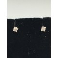 0.7 grams 9 carat Yellow Gold Illusion Set Diamond Studs