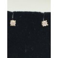 0.7 grams 9 carat Yellow Gold Illusion Set Diamond Studs